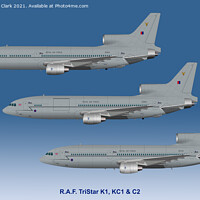 Buy canvas prints of RAF Tristars K1, KC1 and C2 by Steve H Clark