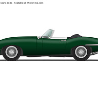 Buy canvas prints of Jaguar E Type Roadster British Racing Green by Steve H Clark