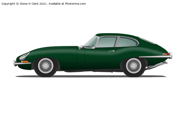 Jaguar E Type Coupe British Racing Green Picture Board by Steve H Clark