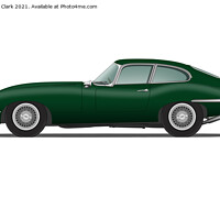 Buy canvas prints of Jaguar E Type Coupe British Racing Green by Steve H Clark