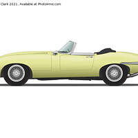 Buy canvas prints of Jaguar E Type Roadster Primrose by Steve H Clark