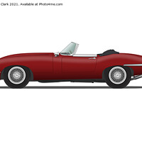 Buy canvas prints of Jaguar E Type Roadster Opalescent Maroon by Steve H Clark