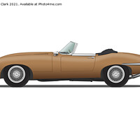 Buy canvas prints of Jaguar E Type Roadster Opalescent Bronze by Steve H Clark