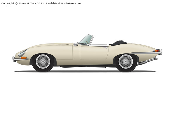 Jaguar E Type Roadster Old English White Picture Board by Steve H Clark