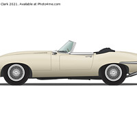 Buy canvas prints of Jaguar E Type Roadster Old English White by Steve H Clark