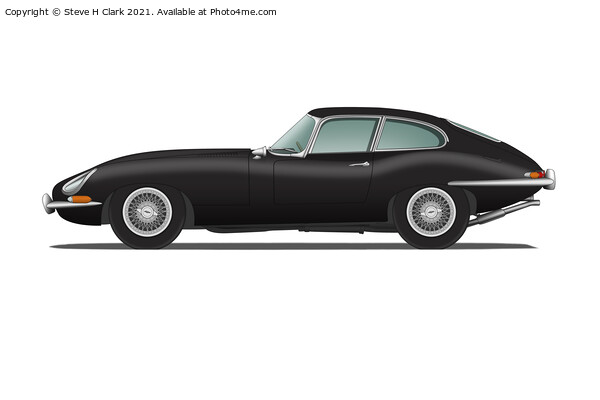 Jaguar E Type Fixed Head Coupe Black Picture Board by Steve H Clark