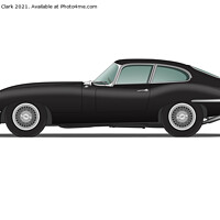 Buy canvas prints of Jaguar E Type Fixed Head Coupe Black by Steve H Clark