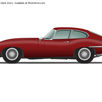 Buy canvas prints of Jaguar E Type Fixed Head Coupe Maroon by Steve H Clark
