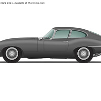 Buy canvas prints of Jaguar E Type Fixed Head Coupe Gunmetal by Steve H Clark