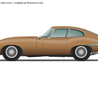 Buy canvas prints of Jaguar E Type Fixed Head Coupe Bronze by Steve H Clark