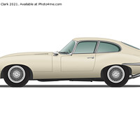 Buy canvas prints of Jaguar E Type Fixed Head Coupe Old English White  by Steve H Clark