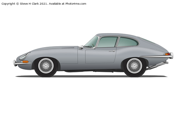 Jaguar E Type Fixed Head Coupe Mist Grey Picture Board by Steve H Clark