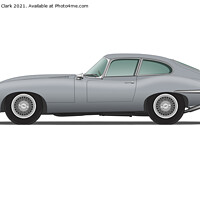 Buy canvas prints of Jaguar E Type Fixed Head Coupe Mist Grey by Steve H Clark