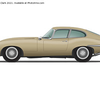 Buy canvas prints of Jaguar E Type Fixed Head Coupe Golden Sand by Steve H Clark