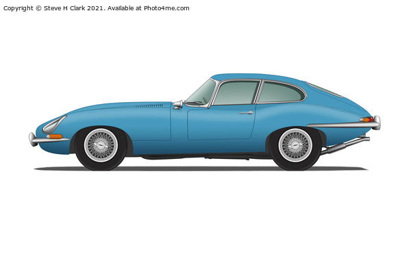 Jaguar E Type Fixed Head Coupe Cotswold Blue Picture Board by Steve H Clark