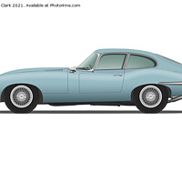 Buy canvas prints of Jaguar E Type Fixed Head Coupe Silver Blue by Steve H Clark
