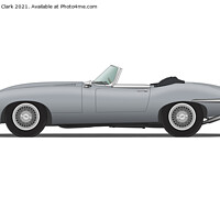 Buy canvas prints of Jaguar E Type Roadster Mist Grey by Steve H Clark