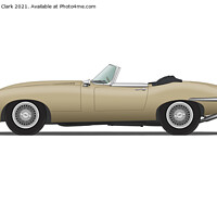 Buy canvas prints of Jaguar E Type Roadster Golden Sand by Steve H Clark