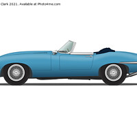 Buy canvas prints of Jaguar E Type Roadster Cotswold Blue by Steve H Clark