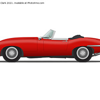 Buy canvas prints of Jaguar E Type Roadster Carmen Red by Steve H Clark