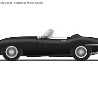Buy canvas prints of Jaguar E Type Roadster Black by Steve H Clark