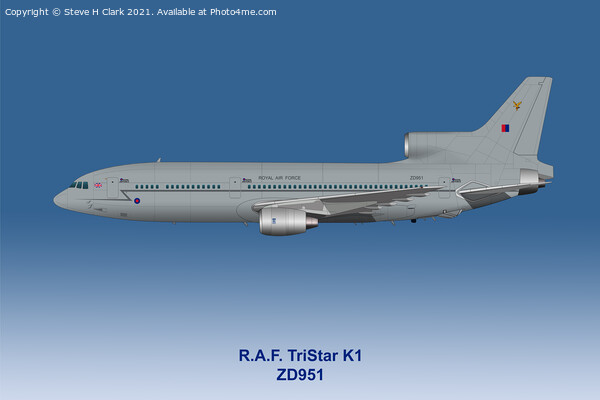 RAF TriStar K1 ZD951 Artwork Picture Board by Steve H Clark