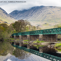 Buy canvas prints of Bridge over the River Orchy near to Kilchurn Castle, Loch Awe by Peter Stuart