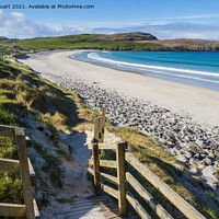 Buy canvas prints of White sands at Vatersay beach in the Outer Hebrides by Peter Stuart