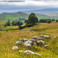 Buy canvas prints of Smearsett Scar from Winskill Stones above Langcliffe. by Peter Stuart