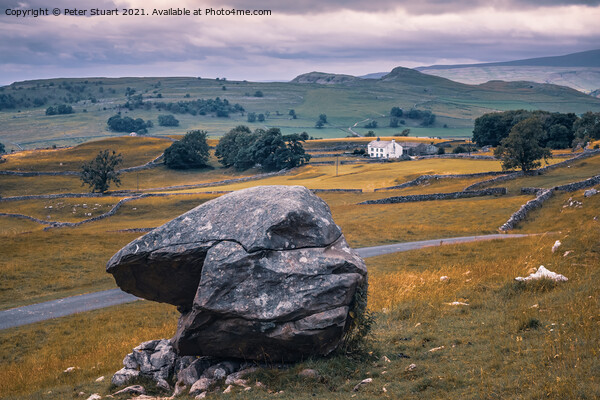 Samsons Toe at Winskill Stones above Langcliffe in the Yorkshire Picture Board by Peter Stuart