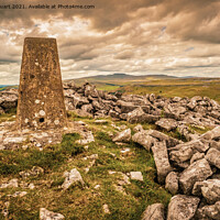Buy canvas prints of Ingleborough from Smearsett Scar above Stainforth  by Peter Stuart