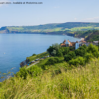 Buy canvas prints of Robin Hoods Bay on the Cleveland Way by Peter Stuart