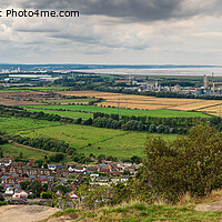 Buy canvas prints of Panoramic of the Cheshire plain from Helsby Hill near Frosham by Peter Stuart