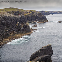 Buy canvas prints of Headland onj the coast near to Shawbost on the West coast of the by Peter Stuart