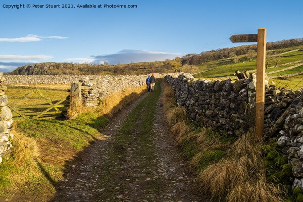 Hill walking between Langcliffe, Attermire Scar and Settle Picture Board by Peter Stuart