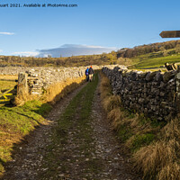 Buy canvas prints of Hill walking between Langcliffe, Attermire Scar and Settle by Peter Stuart