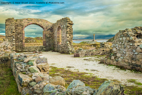 Celtic Cross Llanddwyn Island Anglesey North Wales Picture Board by Peter Stuart