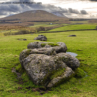 Buy canvas prints of Limestine boulders in front of Park Fell near to Ribblehead in t by Peter Stuart