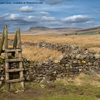 Buy canvas prints of Walking the Settle Loop above Settle and Langcliffe in the Yorks by Peter Stuart