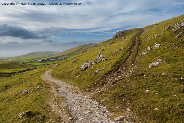 Walking the Settle Loop above Settle and Langcliffe in the Yorks Picture Board by Peter Stuart