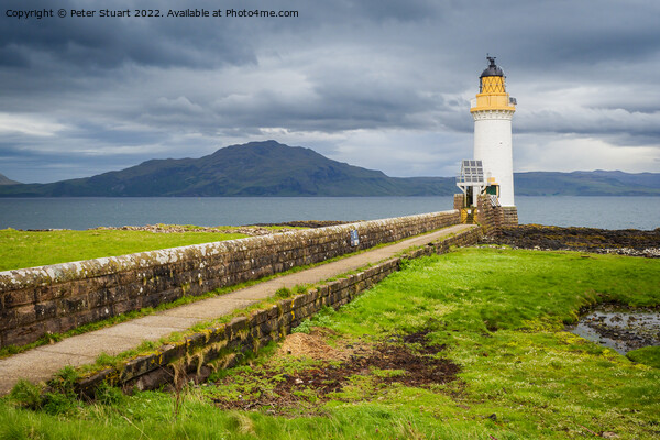 Rubha nan Gall lighthouse is located north of Tobermory on the I Picture Board by Peter Stuart