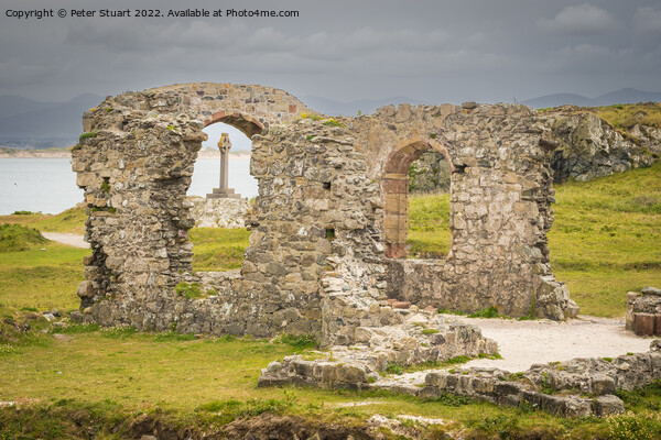 Ruins of a 16th century church on Llanddwyn Island, Anglesey, Wa Picture Board by Peter Stuart