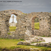 Buy canvas prints of Ruins of a 16th century church on Llanddwyn Island, Anglesey, Wa by Peter Stuart