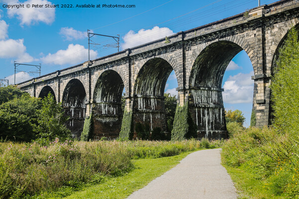 The Sankey Viaduct is a railway viaduct in North West England. Picture Board by Peter Stuart