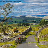 Buy canvas prints of Lone tree at Winskill Sones above Langcliffe in the Yorkshire Da by Peter Stuart