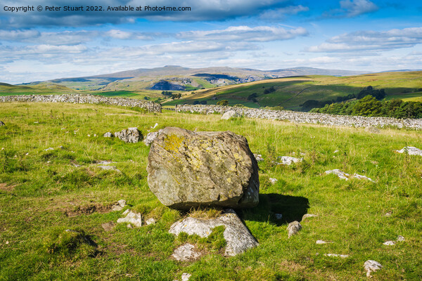Eratic above Langcliffe next to Winskill Stones looking towar4ds Picture Board by Peter Stuart