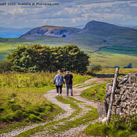 Buy canvas prints of Walking in the Yorkshire Dales above Stainforth in Craven near S by Peter Stuart