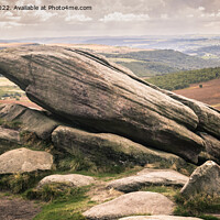 Buy canvas prints of Hill walking on Higger Tor in the Peak Distrct by Peter Stuart
