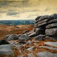 Buy canvas prints of Hill walking on Higger Tor in the Peak Distrct by Peter Stuart