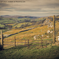 Buy canvas prints of Ingleborourough and Smearsett Scar from langcliffe in the Yorkshire dales by Peter Stuart
